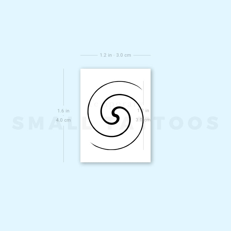 Fermat's Spiral Temporary Tattoo (Set of 3)