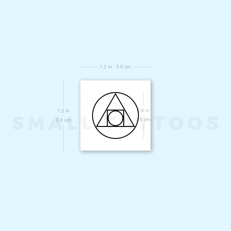 Philosopher's Stone Symbol Temporary Tattoo (Set of 3)