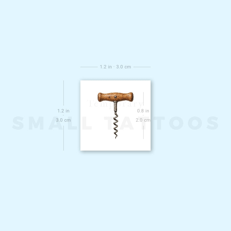 Realistic Corkscrew Temporary Tattoo (Set of 3)