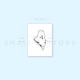 Maine Map Outline Temporary Tattoo (Set of 3)