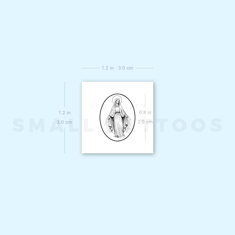 Virgin Mary Medal Temporary Tattoo (Set of 3)