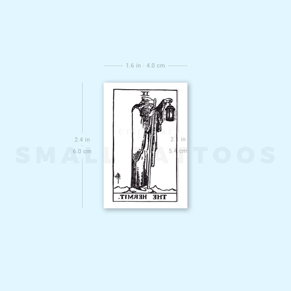 The Hermit Tarot Card Temporary Tattoo (Set of 3)