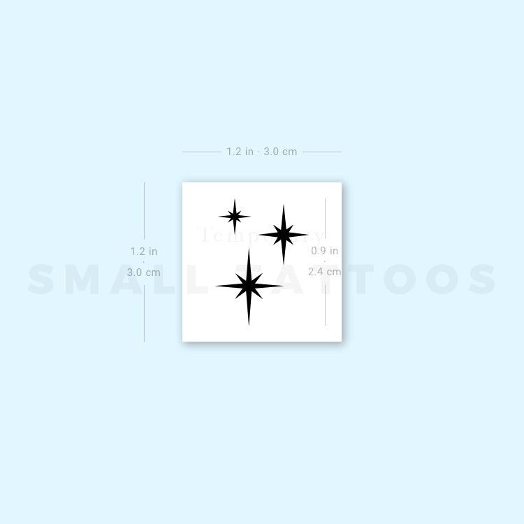 Small Stardust/Sparkle Temporary Tattoo (Set of 3)