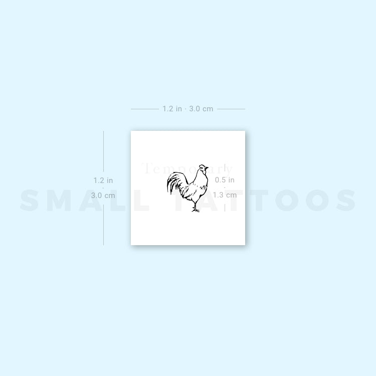 Tiny Rooster Temporary Tattoo (Set of 3)