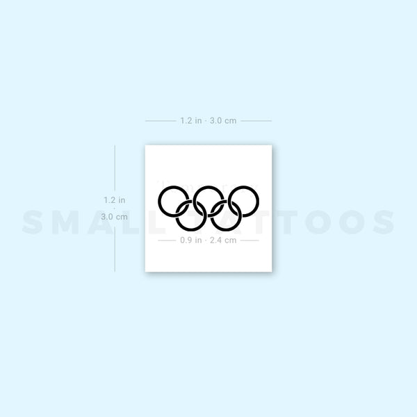 Black Olympic Rings Temporary Tattoo (Set of 3)