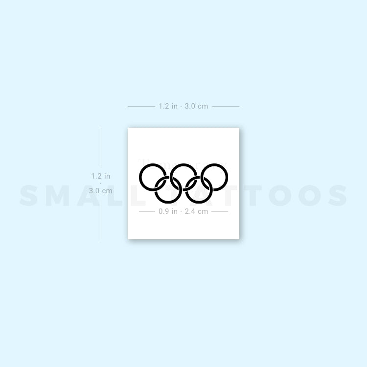 Black Olympic Rings Temporary Tattoo (Set of 3)