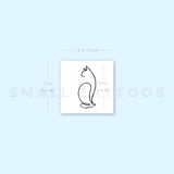 One Line Cat Temporary Tattoo (Set of 3)