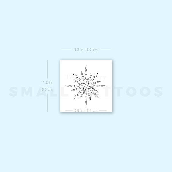 Single Line Abstract Sun Temporary Tattoo (Set of 3)