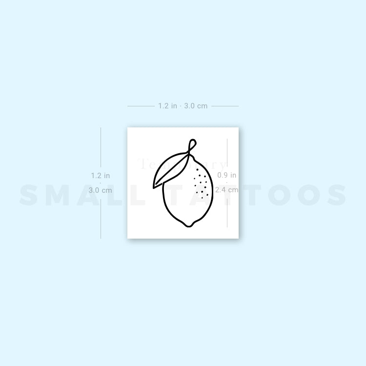 Single Line Lemon Temporary Tattoo (Set of 3)