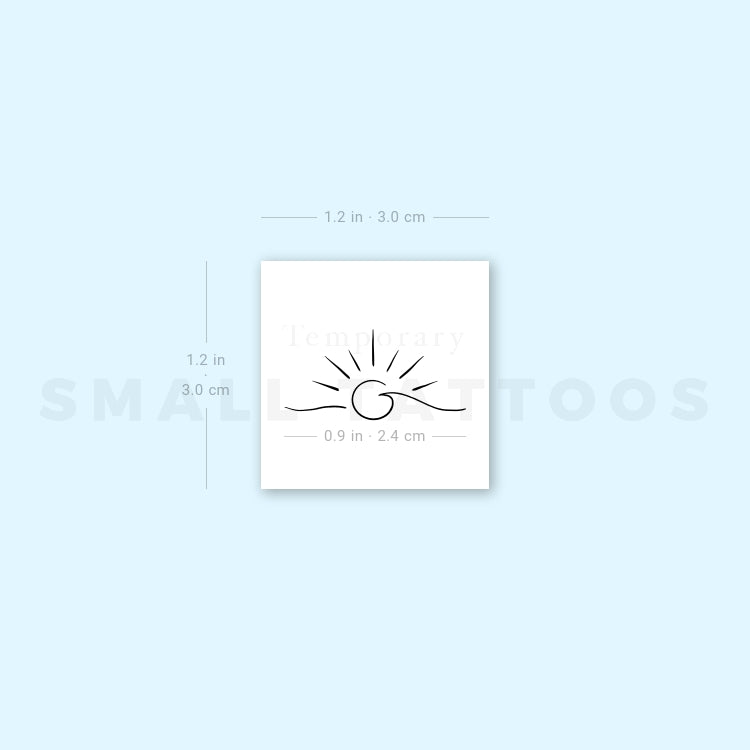 Small Wave Sunset Temporary Tattoo (Set of 3)