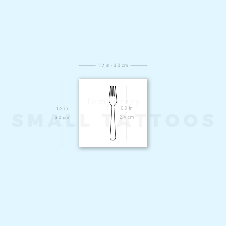 Fork Temporary Tattoo (Set of 3)