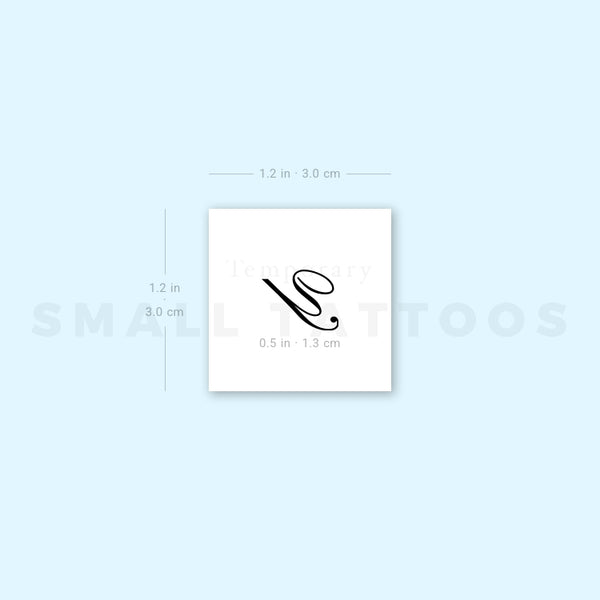 Letter Y Script Temporary Tattoo (Set of 3)