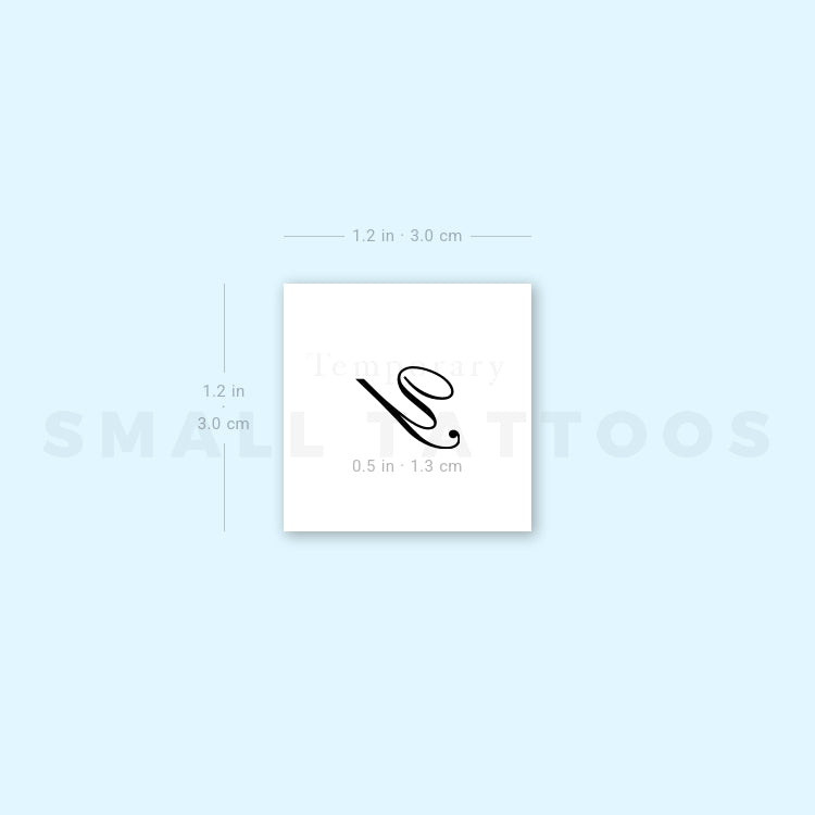 Letter Y Script Temporary Tattoo (Set of 3)