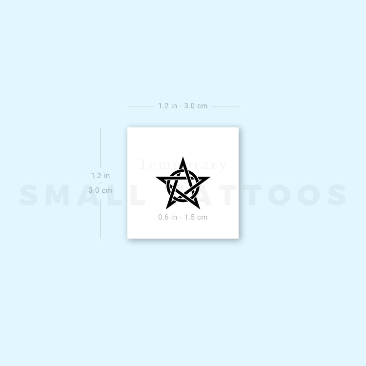 Tatuaje temporal de pentagrama circunscrito (juego de 3)