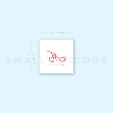 Little Red M Script Temporary Tattoo (Set of 3)