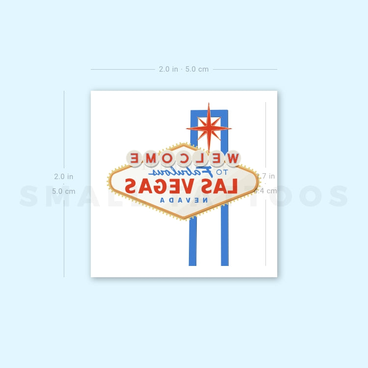 Tatuaje temporal del letrero "Bienvenido a Las Vegas" (juego de 3)