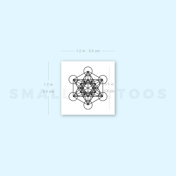 Small Metatron's Cube Temporary Tattoo (Set of 3)
