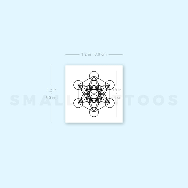 Small Metatron's Cube Temporary Tattoo (Set of 3)