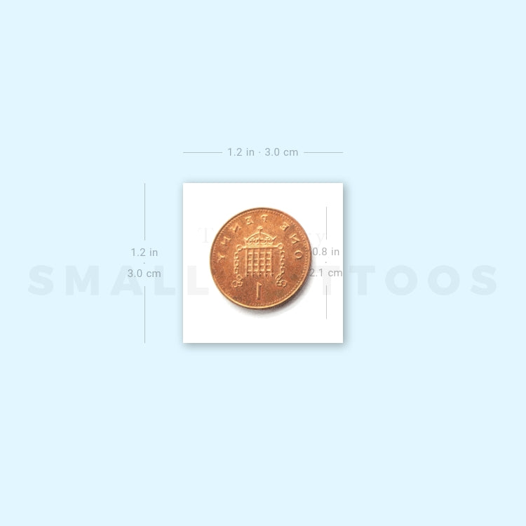Tatuaje temporal de un centavo (juego de 3)