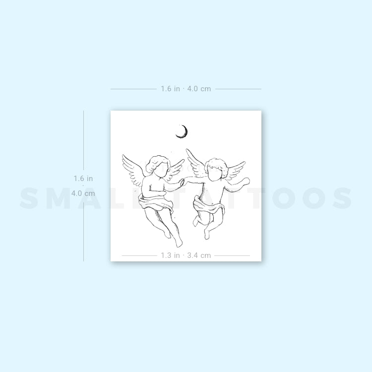 Cherub Couple By Stefano Mazza Temporary Tattoo (Set of 3)