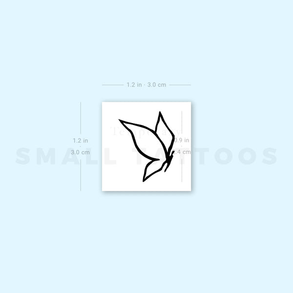 Minimalist Flying Butterfly Temporary Tattoo (Set of 3)