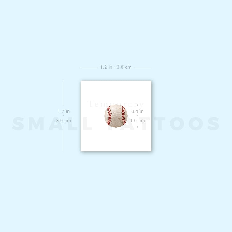 Baseball Ball Temporary Tattoo (Set of 3)