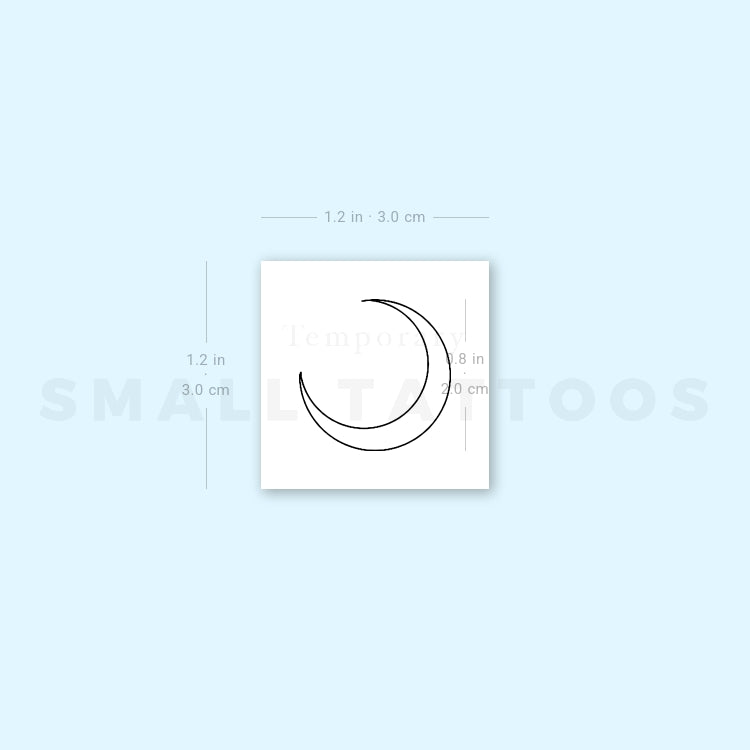 Crescent Moon Temporary Tattoo By M3.Ink (Set of 3)