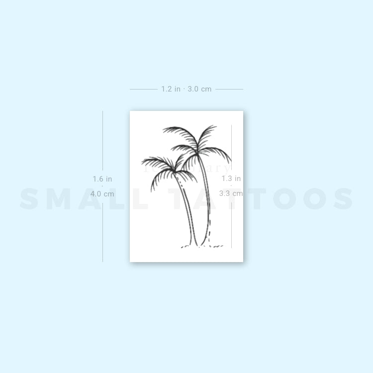 Palm Tree Couple Temporary Tattoo By M3.Ink (Set of 3)
