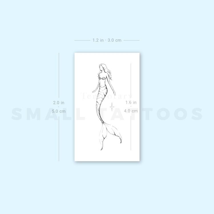 Mermaid Star By Stefano Mazza Temporary Tattoo (Set of 3)