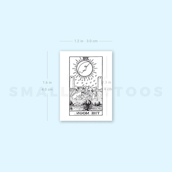 Small The Moon Tarot Card Temporary Tattoo (Set of 3)