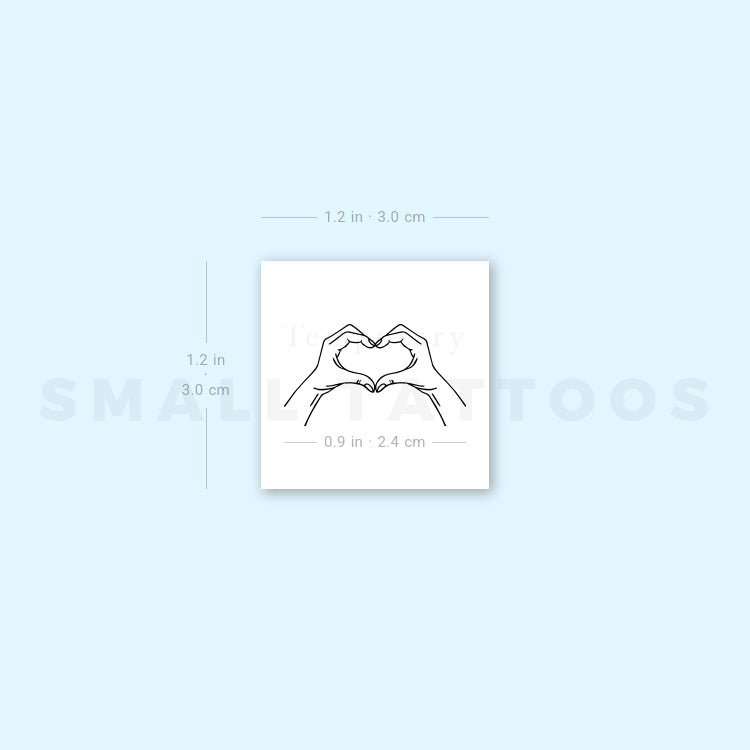 Heart Hands Temporary Tattoo (Set of 3)