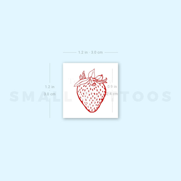 Red Strawberry Temporary Tattoo (Set of 3)