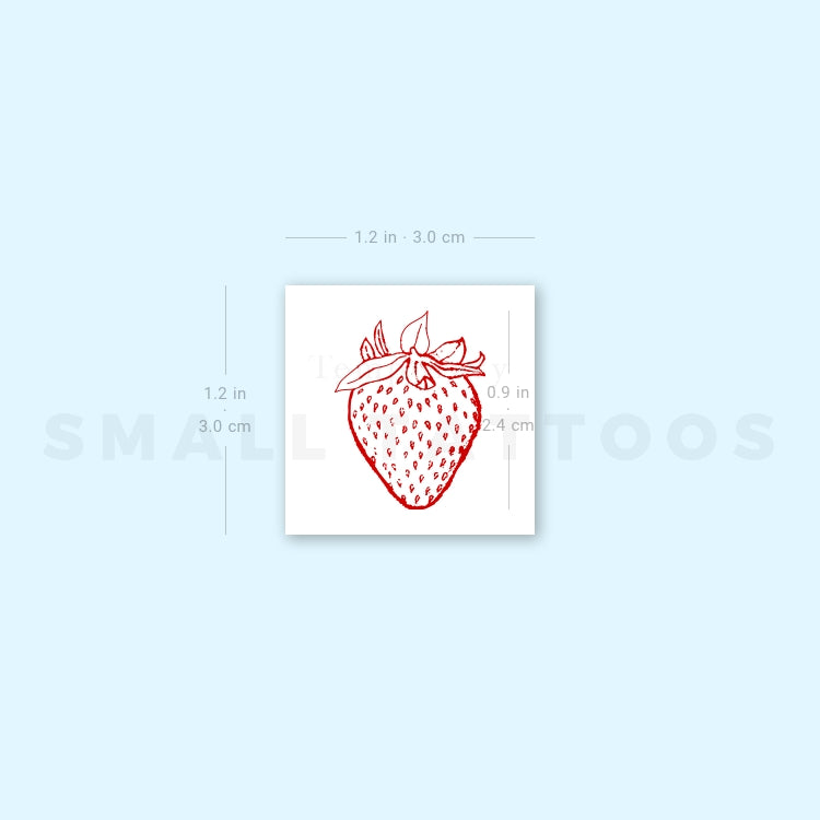 Red Strawberry Temporary Tattoo (Set of 3)