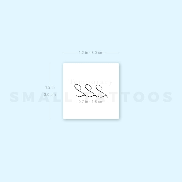 222 Temporary Tattoo By M3.Ink (Set of 3)