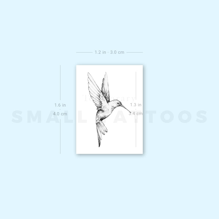 Flying Hummingbird Temporary Tattoo (Set of 3)