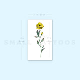 Small Yellow Rose By Lena Fedchenko Temporary Tattoo (Set of 3)