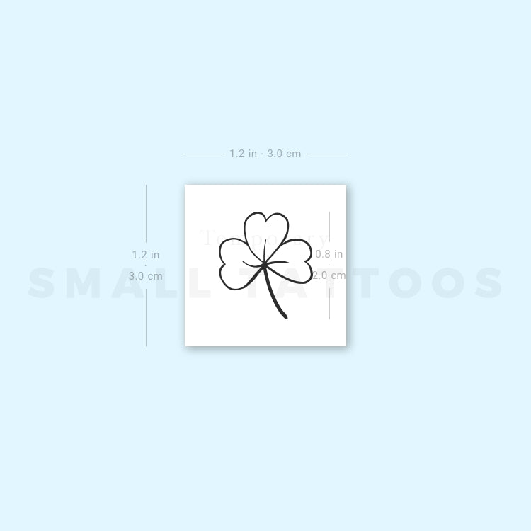 Hand-Drawn Three-Leaf Clover Temporary Tattoo (Set of 3)