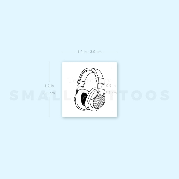 Headphones Temporary Tattoo (Set of 3)
