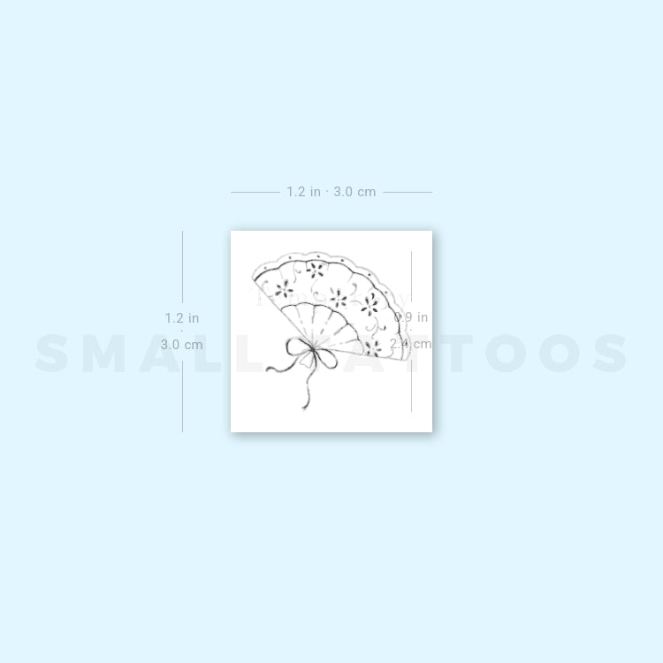 Small Hand Fan By Stefano Mazza Temporary Tattoo (Set of 3)