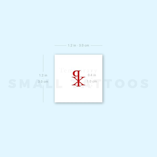 Red Chi Rho Temporary Tattoo (Set of 3)