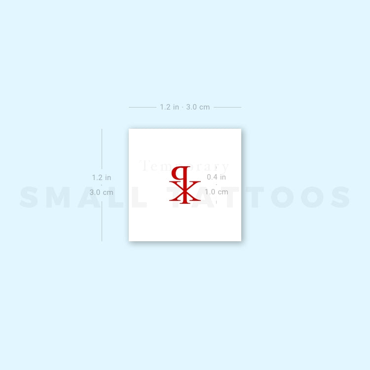 Red Chi Rho Temporary Tattoo (Set of 3)