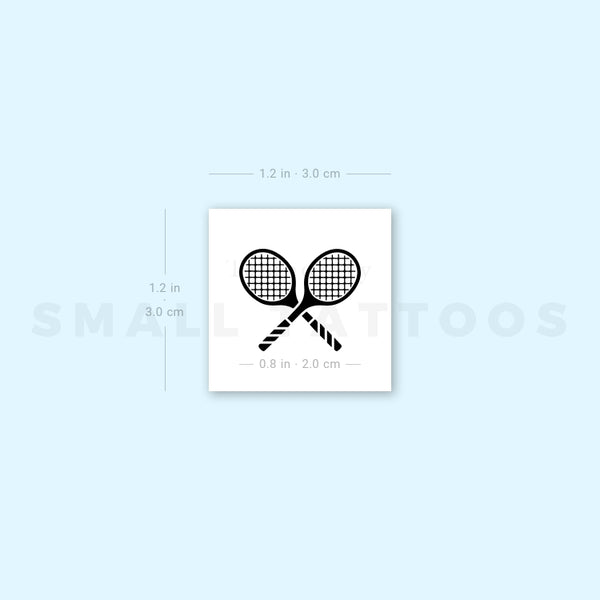 Tennis Racquets Temporary Tattoo (Set of 3)