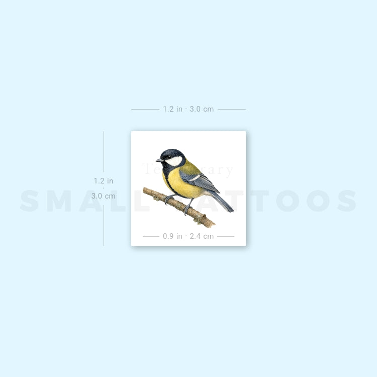 Great Tit Temporary Tattoo (Set of 3)