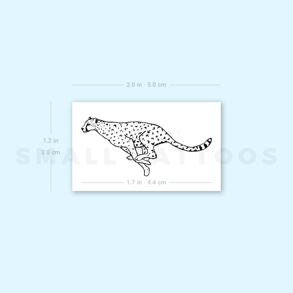 Running Cheetah Temporary Tattoo (Set of 3)