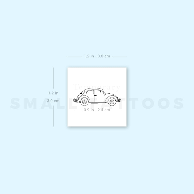 Volkswagen Beetle Type 1 Temporary Tattoo (Set of 3)