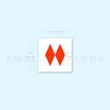 Two Red Rhombuses Temporary Tattoo (Set of 3)