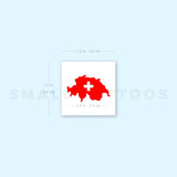 Switzerland Flag Map Temporary Tattoo (Set of 3)