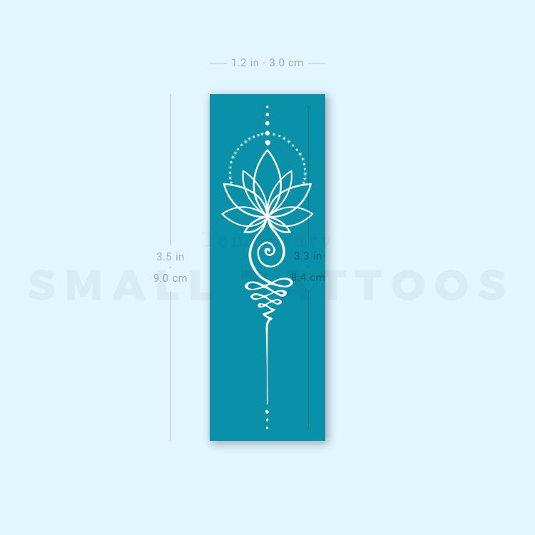 White Lotus Unalome Temporary Tattoo (Set of 3)