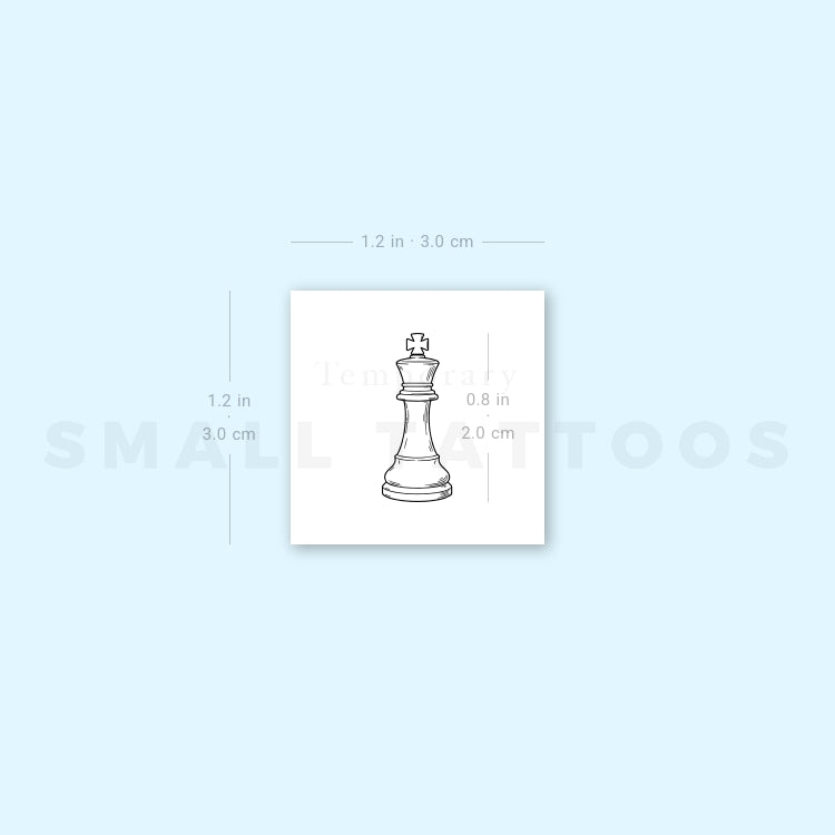 Chess King Temporary Tattoo (Set of 3)