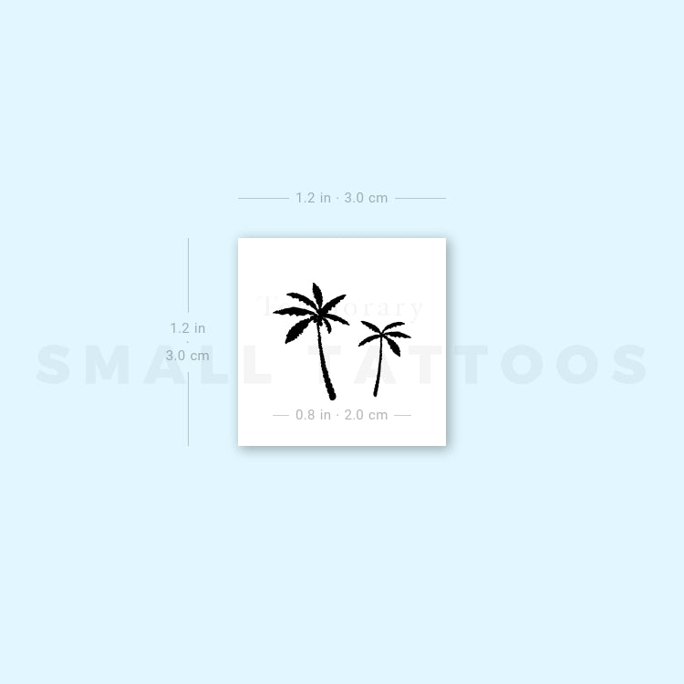 Palm Tree Couple Temporary Tattoo (Set of 3)